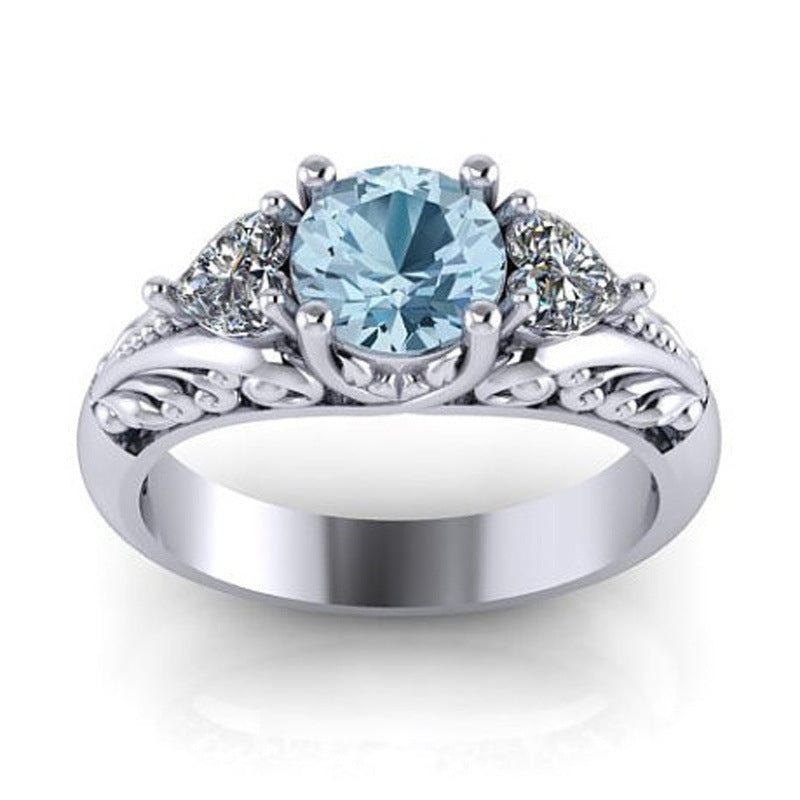 Diamond ring wish hot selling jewelry new European and American sapphire engagement ring creative couple ring Image