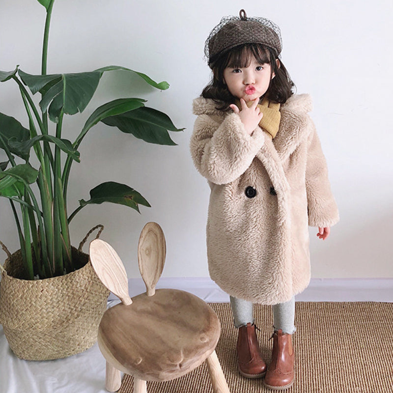 Big Kids Fur Coat In Autumn And Winter Coat Image