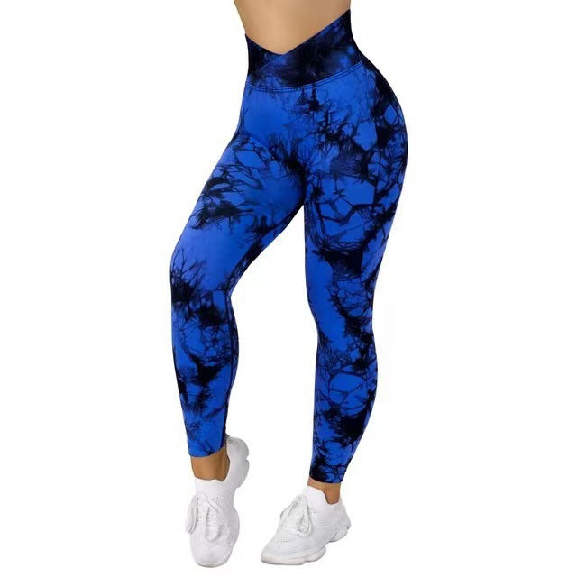 Seamless Tie Dye Leggings Women Yoga Pants Push Up Sport Fitness Running Gym Leggings Image