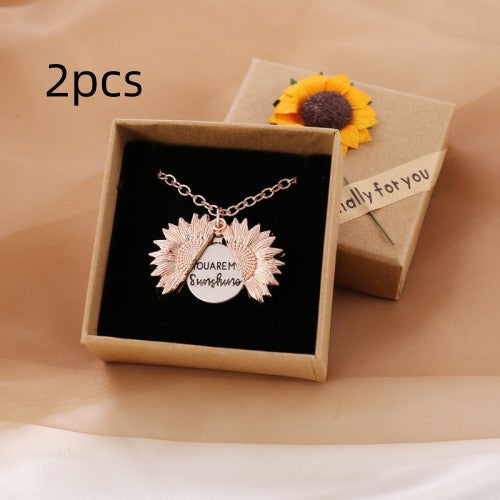 You Are My Sunshine Sunflower Necklace Women Men Image