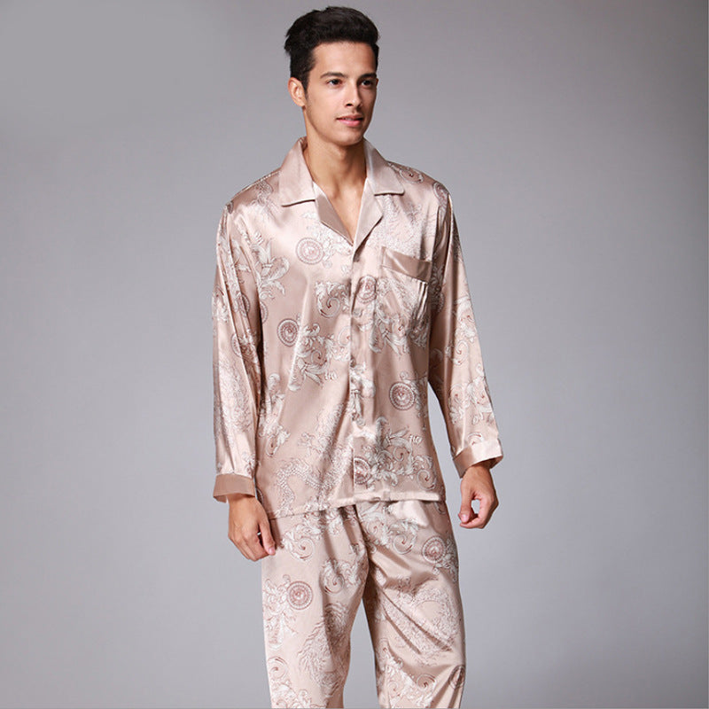 Men's Long Sleeve Pants Pajamas Set Image