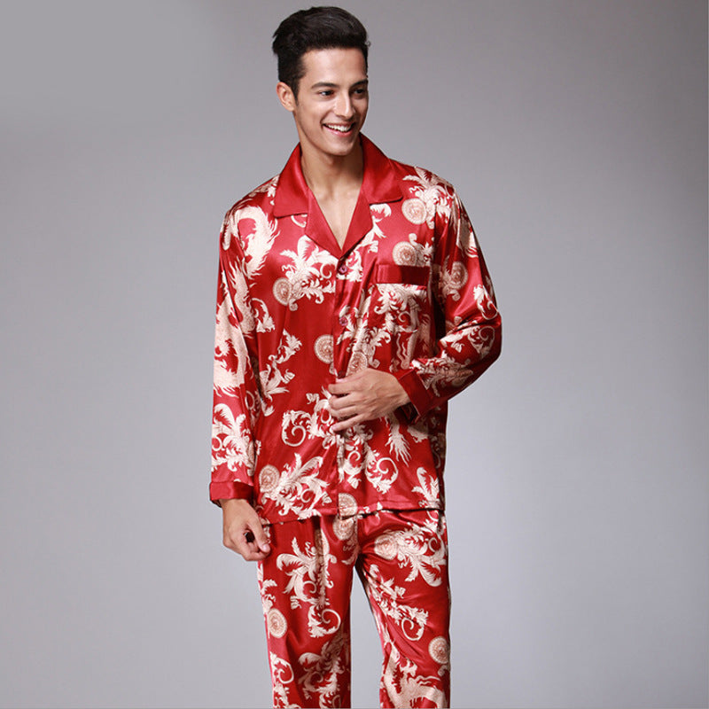 Men's Long Sleeve Pants Pajamas Set Image