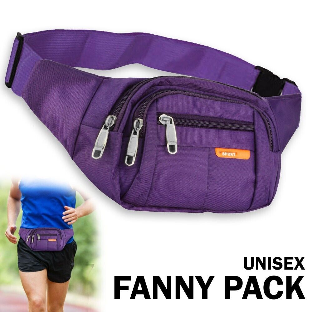 Sport Runner Waist Bum Bag Running Jogging Travel Chest Pouch Zip Fanny Pack New Image