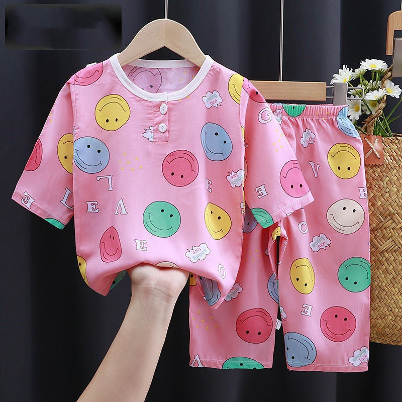 Summer Clothes Cotton Silk Air-conditioning Clothes Baby Clothes Image