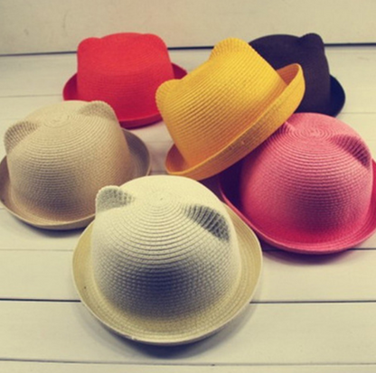 Summer hat Korean cute cat ears straw hat sun hat sun hat