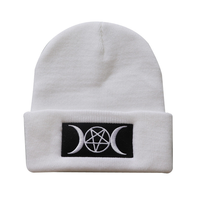 European and American Star Trend GOTH Beanie Embroidery Knitted Hat Image