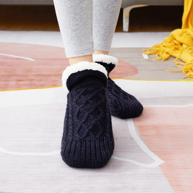 Winter Woolen Socks Women Thicken Warm Home Bedroom Socks Slippers Men Non-slip Foot Warmer Snow Socks Calcetines Mujer Image