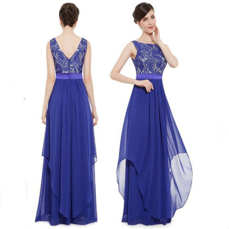 Lace spliced chiffon dress Image