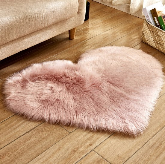 Plush Heart Shaped Carpet Non-Slip Mat Fluffy Rug Floor Mat Blanket Sofa Cushion Foot Pad Carpets For Living Room Home Decor Image