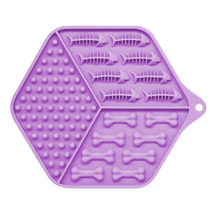 Pet feeding device dog lick pad