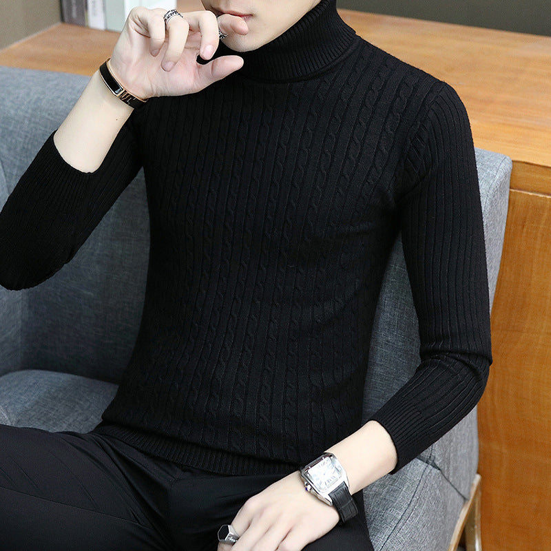 Slim-fit Sweater Men High Neck Bottoming T-shirt Sweater Men Image