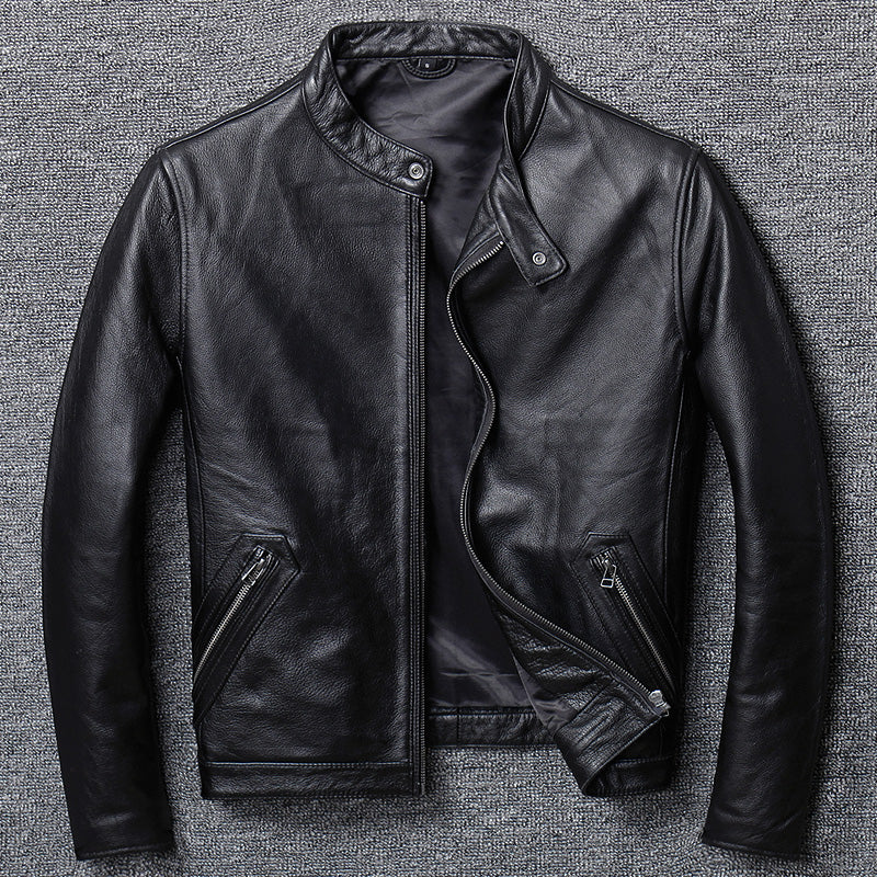 First Layer Cowhide Leather Leather Jacket, Pure Leather Jacket Image