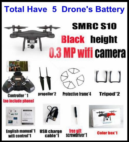 Sales Promotion WiFi 2MP Camera With S10 SMRC FPV Quadcopter Drone Helicopter UAV Micro Remote Control Toy RACER KIT Aircraft Image