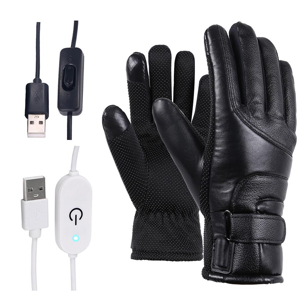 Winter Electric Heated Gloves Windproof Cycling Warm Heating Touch Screen Skiing Gloves Image