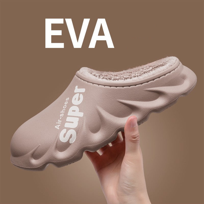 Home Slippers EVA Waterproof Warm Plush Indoor Shoes Couple Couple Shoes Image