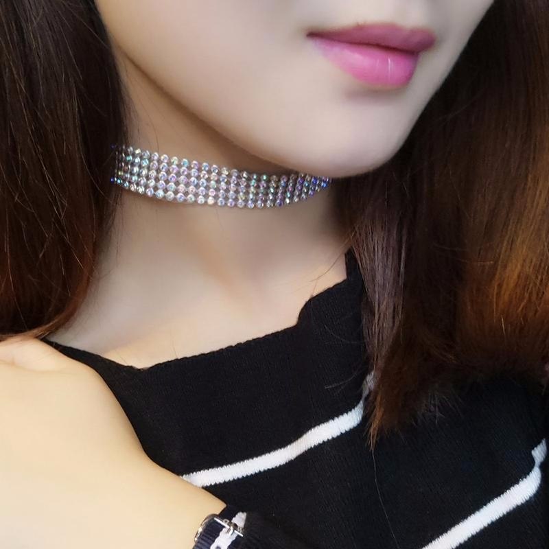 Fashion Women Full Crystal Rhinestone Choker Necklace Wedding Jewelry Chokers Necklaces for Women Image