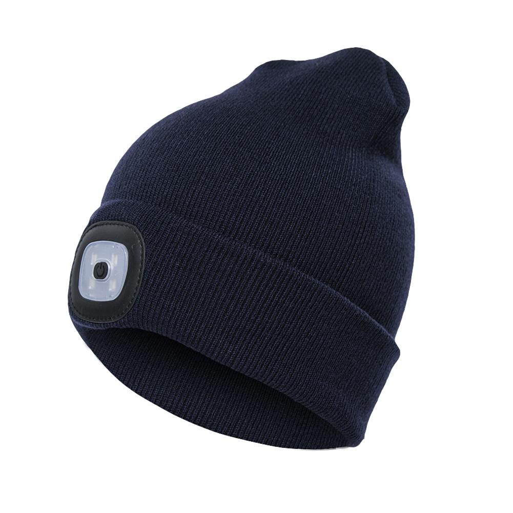 LED Knit Hat Button Cell Type Knitted Hat With Light Glowing Image