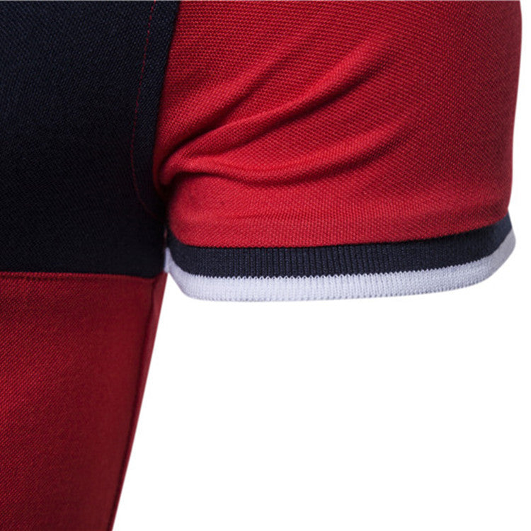 Men's Stitching POLO Shirt Plus Size Men's Short Sleeves Image