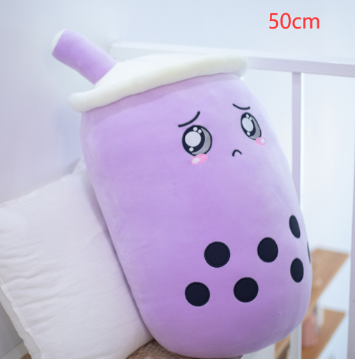 Cute Fruit Drink Plush Stuffed Soft Strawberry Milk Tea Plush Boba Tea Cup Toy Bubble Tea Pillow Cushion Kids Gift Image