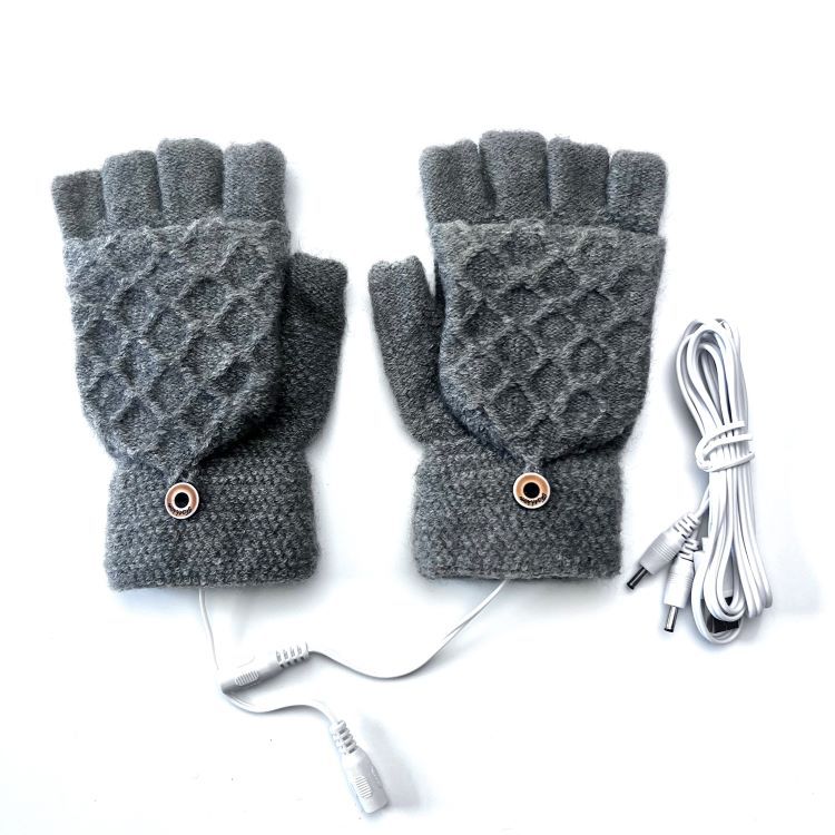 Breathable 5V USB Heated Gloves Winter Heated Gloves Knitted Heating Gloves Knitting Battery Powered Sports Outdoor Hunting Image