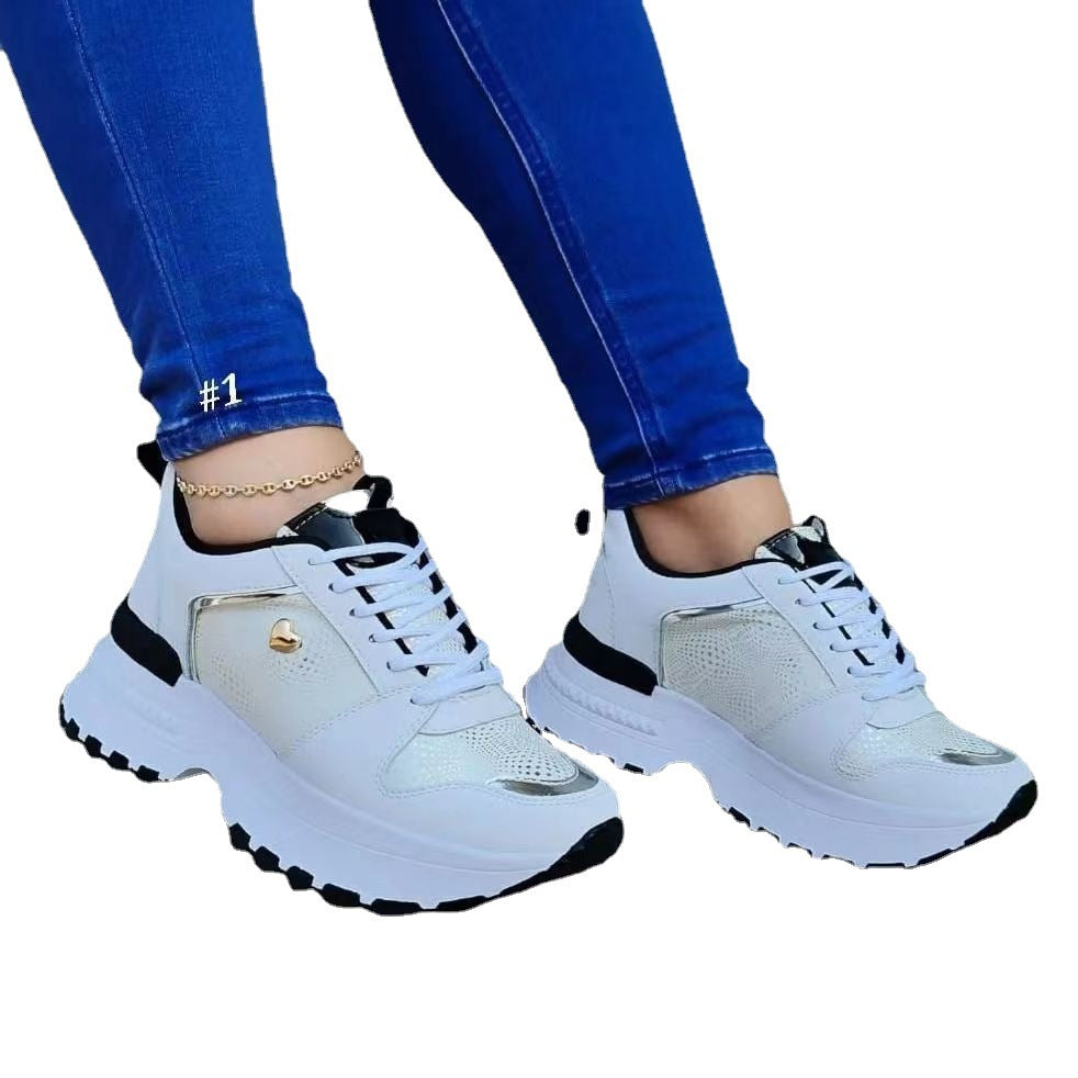 Women's Fashion Heel Lifed Sneakers Image