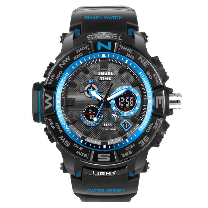 Waterproof And Shockproof Dual Display Luminous Watch Image