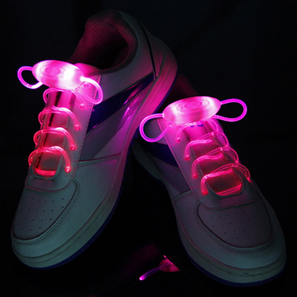 Led Sport Shoe Laces Glow Shoe Strings Round Flash Light Shoelaces Image