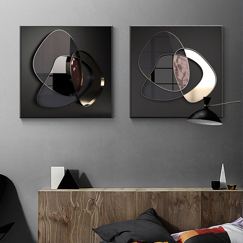 Modern Abstract 3D Metal Wall Art Canvas Painting Image