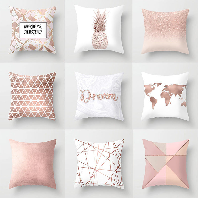 Pink sofa cushion cushion pillowcase Image