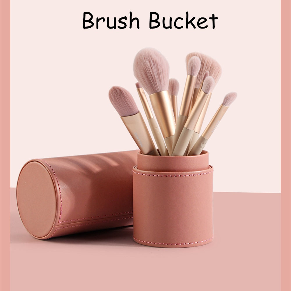 PU Round Cosmetic Brush Container Cosmetic Tool Cosmetic Brush Image