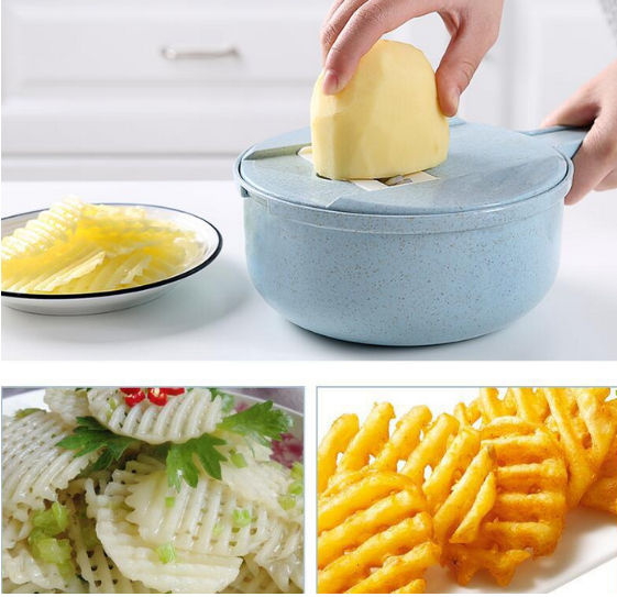 8 In 1 Mandoline Slicer Vegetable Slicer Potato Peeler Carrot Onion Grater With Strainer Vegetable Cutter Kitchen Accessories Image