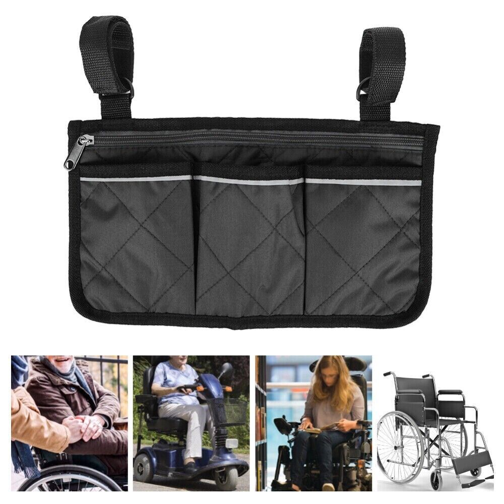 Wheelchair Armrest Accessories Side Bags To Hang On Side Pouch With Bright Line Image