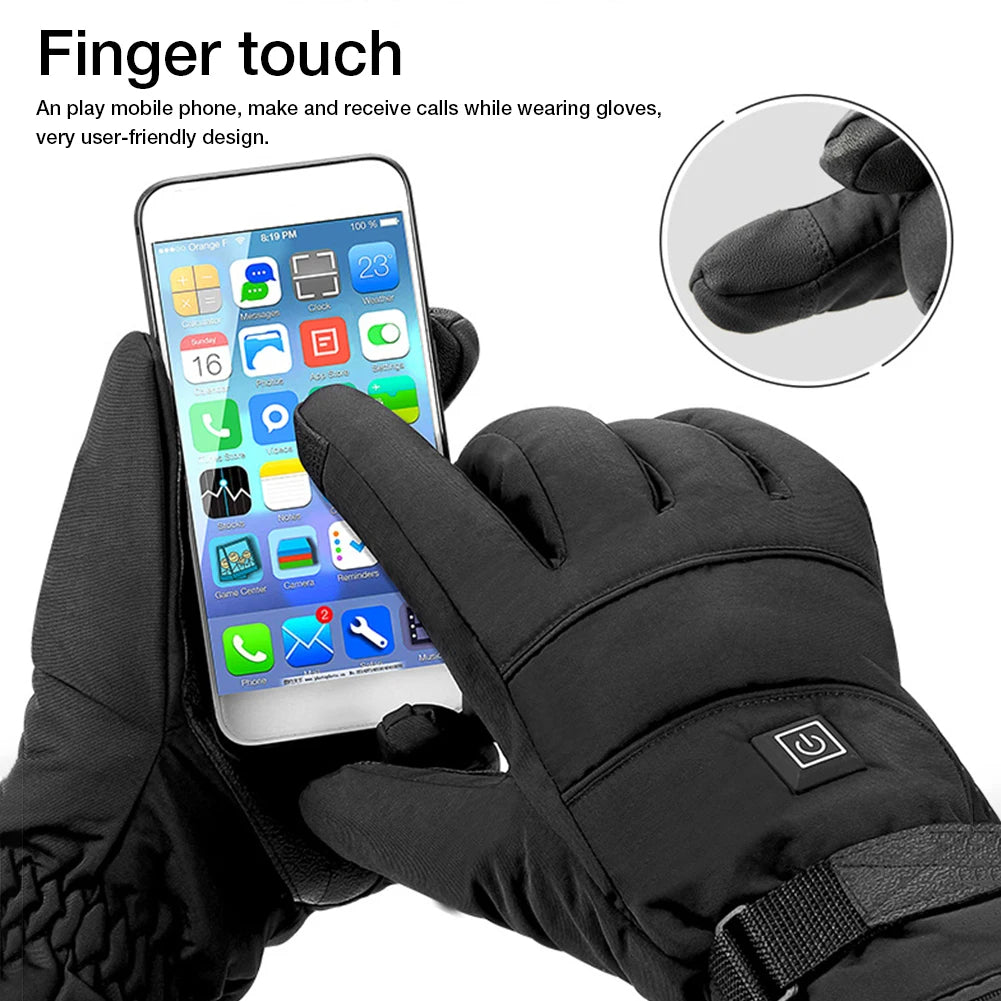 Winter Electric Heated Gloves Motorcycle Touch Screen Gloves Image