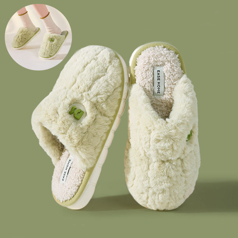 Warm Winter Plush Slippers Women Non-slip Thick-soled Fluffy Slippers Couple Slippers Men Indoor Bedroom Soft Solid House Shoes Image