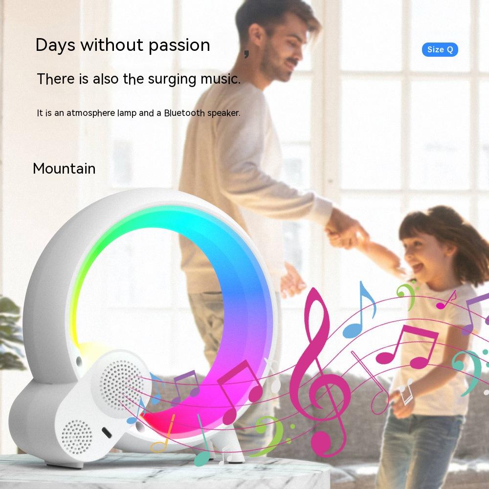 Creative Q Light Analog Sunrise Digital Display Alarm Clock Bluetooth Audio Intelligent Wake-up Q Colorful Atmosphere Light Image