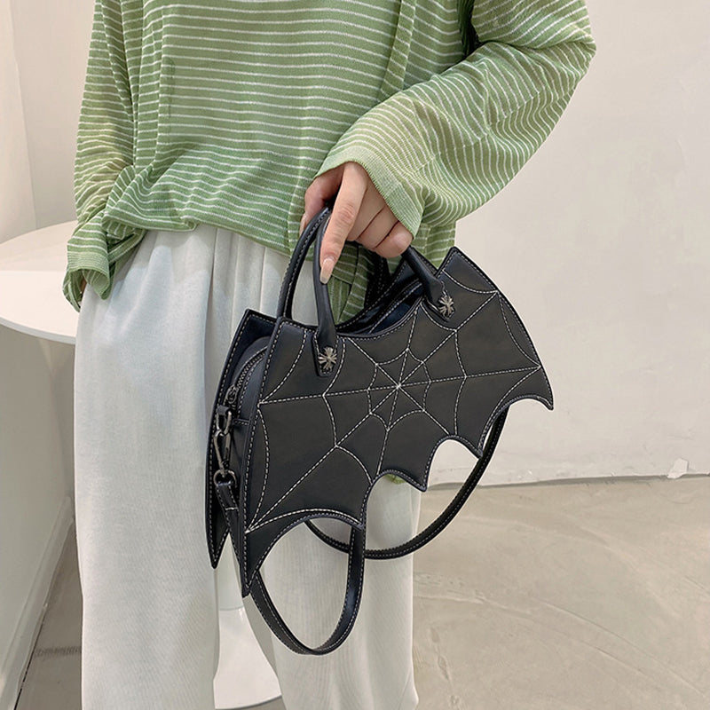 Halloween Spider Web Shape Shoulder Bags Personality Batgirl Tide Pu Handbags Fashoin Messenger Crossbody Bag Image