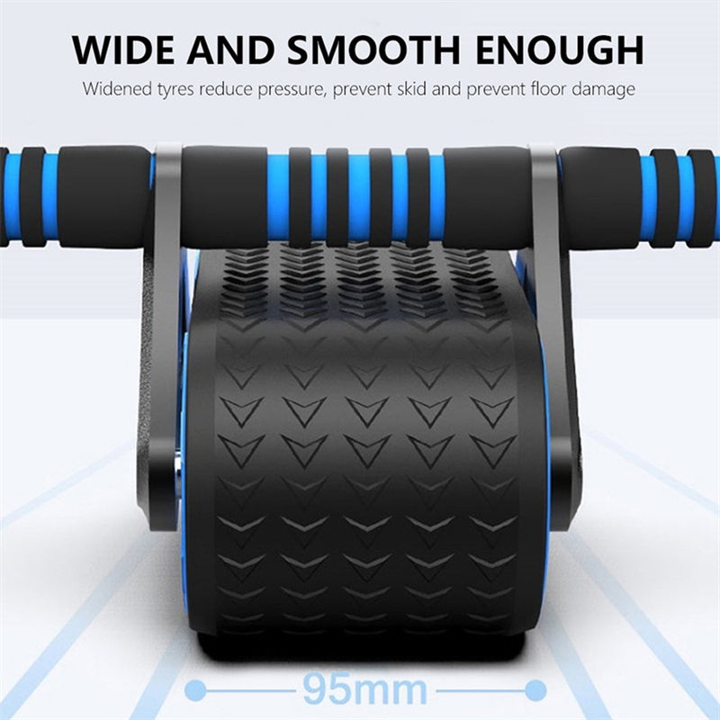 Double Wheel Abdominal Exerciser Women Men Automatic Rebound Ab Wheel Roller Waist Trainer Gym Sports Home Exercise Devices Image