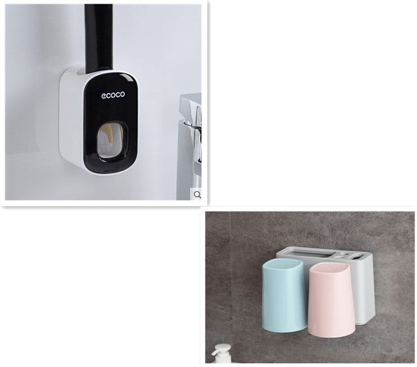 Wall Mounted Automatic Toothpaste Holder Bathroom Accessories Set Dispenser Image