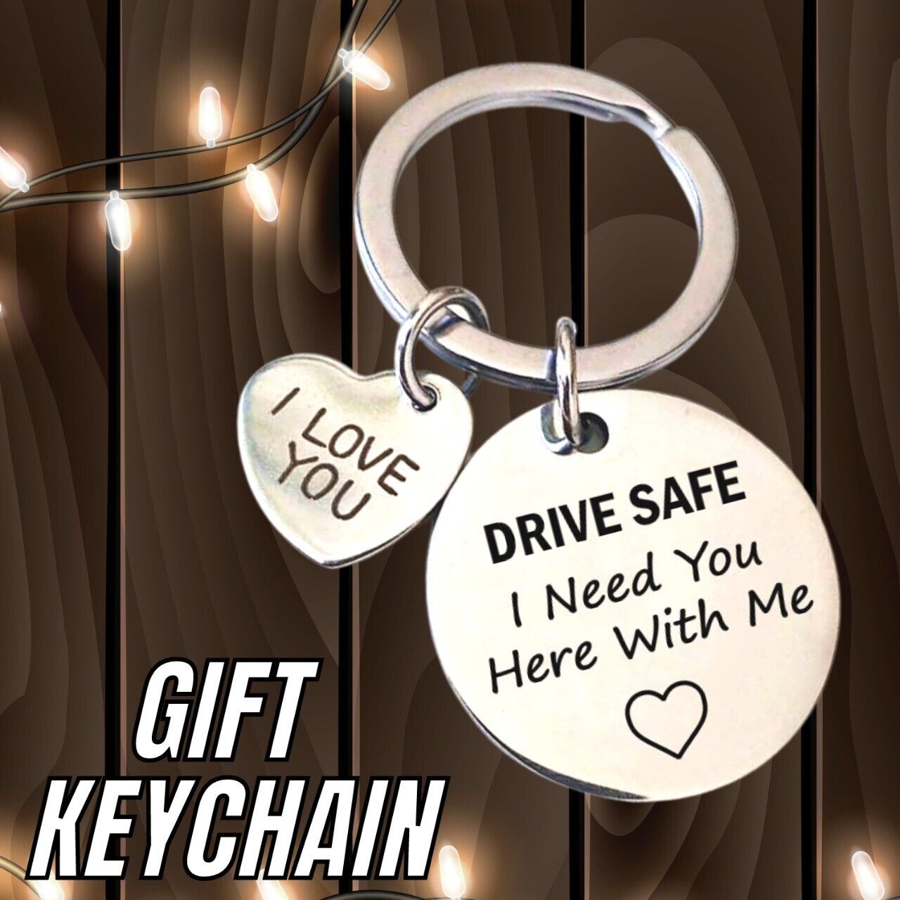 Boyfriend Husband Dad Couples Birthday Gifts Keychain Love Keyring - Drive Safe Image