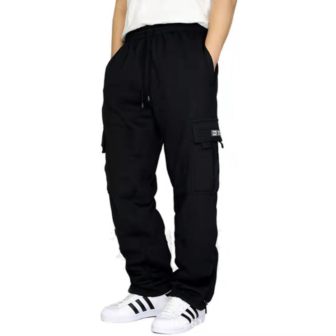 Men Pants Sweatpants Stretch Elastic Waist Jogger Sports Pants Drawstring Trousers Fashion Mens Clothing Image