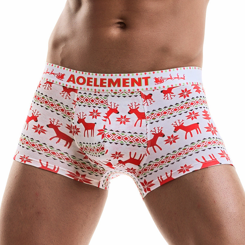 Printed Men's Underwear, Breathable And Comfortable Mid-waist Waistband Image