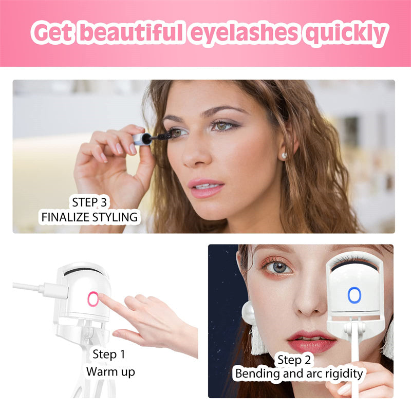 Heated Eyelash Curler Electric Temperature Control Mini Eyelash Curler Electric Portable Charging Image