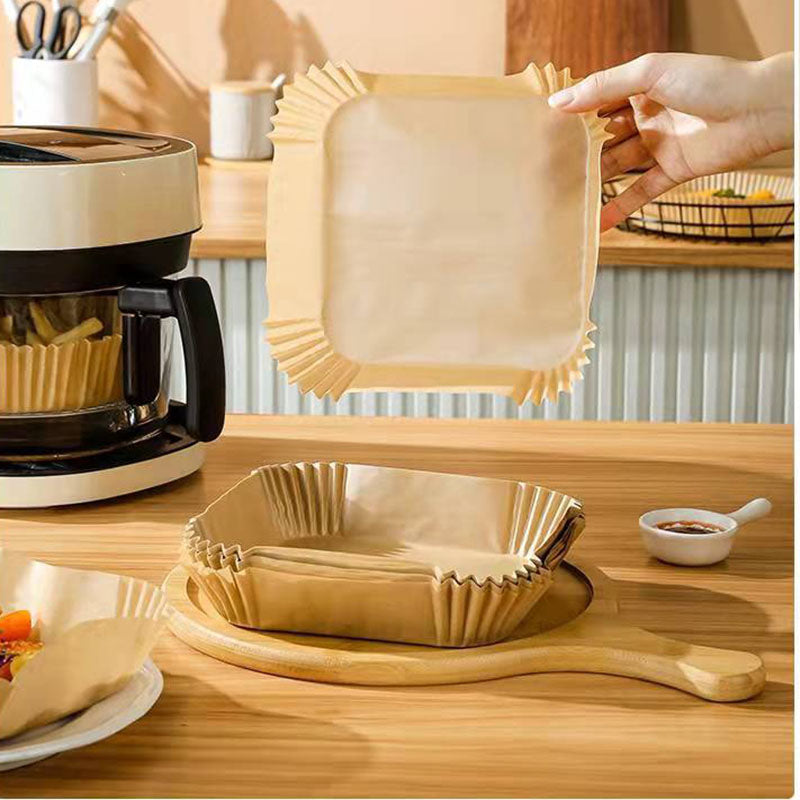 Air Fryer Disposable Paper Liners Parchment Paper Liner Non-Stick Air Fryer Paper Pads Oil Resistant Baking Paper Air Fryer Disposable Paper Liner Non-stick Disposable Liners Image