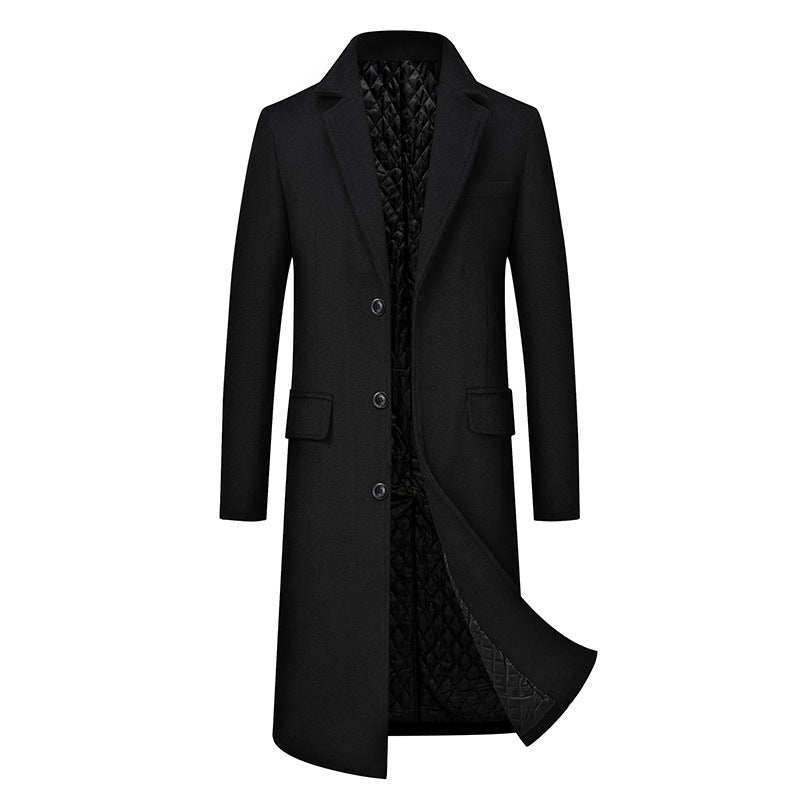 Men Casual Plus Cotton Long Coat Image