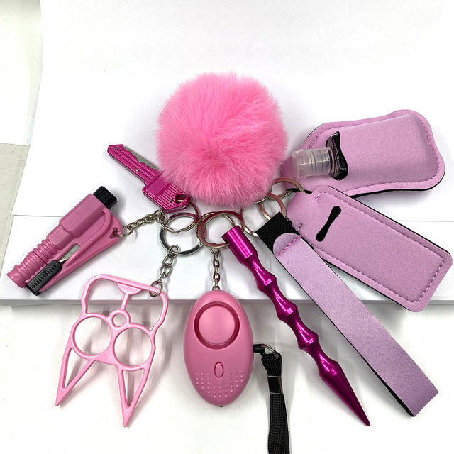 Custom Personal Safety Survival Women Alarm Window Breaker Set Girl Self Defense Keychain Image