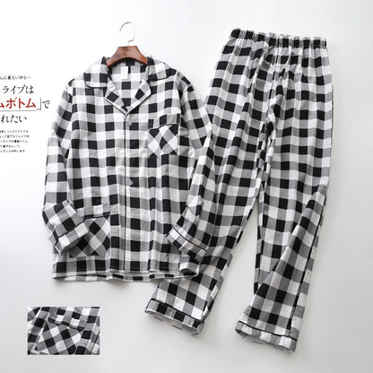 Men's Printed Long-sleeved Trousers Pajama Set