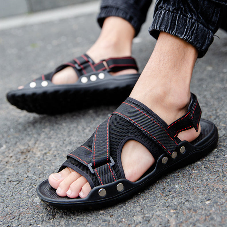 Casual Roman Sandals Men Strap Velcro Shoes Image