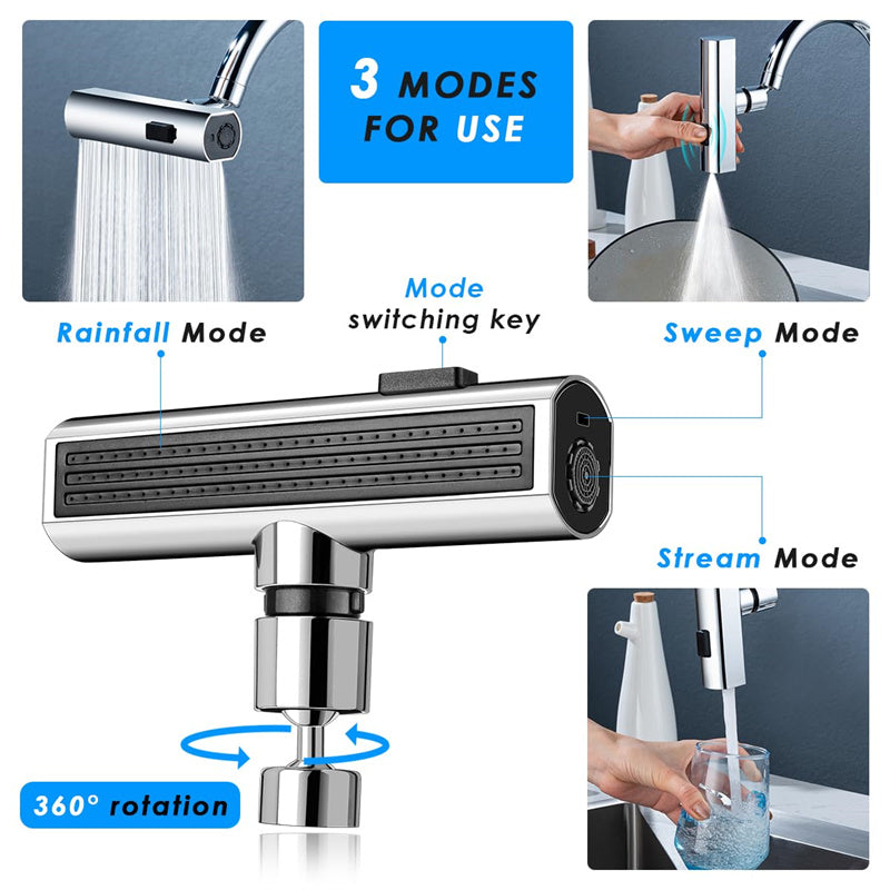 Kitchen Faucet Waterfall Outlet Splash Proof Universal Rotating Bubbler Multifunctional Water Nozzle Extension Kitchen Gadgets Image