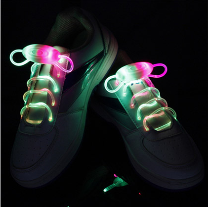 Led Sport Shoe Laces Glow Shoe Strings Round Flash Light Shoelaces Image