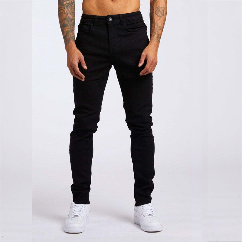 Men's Fashion Casual Slim Fit High Waist Jeans Image